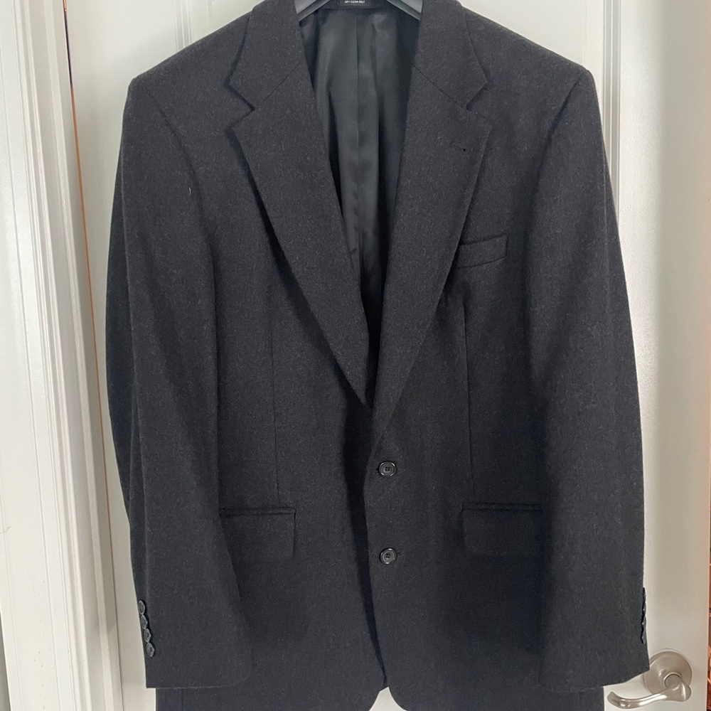 Vintage Cashmere Blend Men’s Blazer in Charcoal Grey